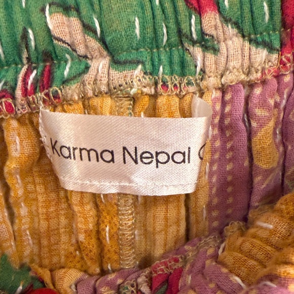 Karma Nepal Crafts Kantha Wide Leg Pants - Picture 7 of 9
